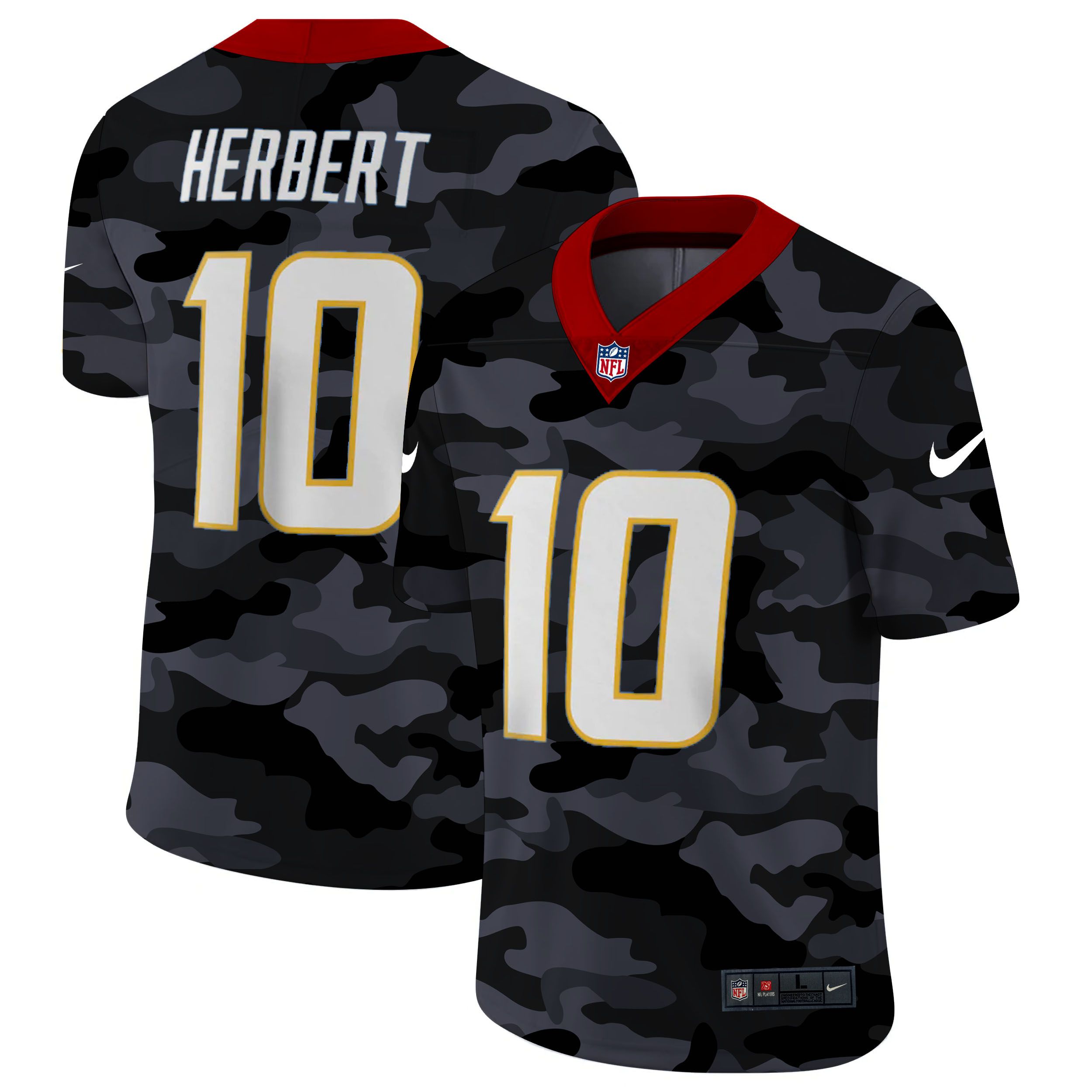 Men San Diego Chargers #10 Herbert 2020 Nike 2ndCamo Salute to Service Limited NFL Jerseys->green bay packers->NFL Jersey